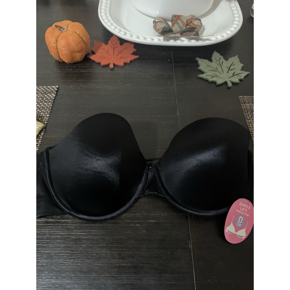 Maiden Form General Lift Strapless Black Bra With Straps 38D